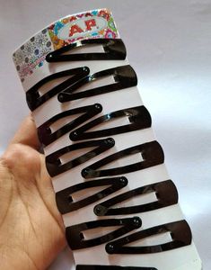 Black Hair Clips - Set of 12 +Surprise Gift
