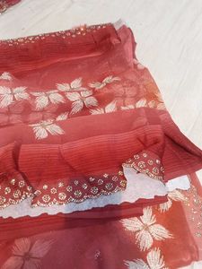 Elegant Red Floral Saree