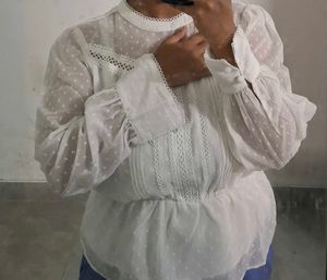Elegant White Sheer Top