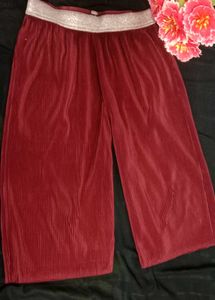 Maroon Wide Leg Pants