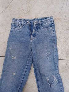 Distressed Blue Jeans