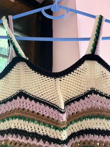 A Multicoloured Korean Style Crop Top