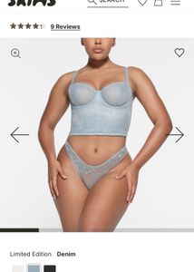 Skims Ultra Fine Corset Lace – Denim color