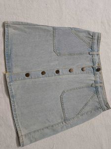 Light Wash Denim Mini Skirt