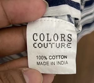 Sale ! Colours Couture Medium White And Blue Top