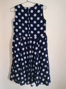Polka Dots Flared Frock With Coat