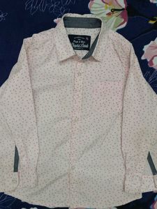 Light Pink Full Sleeves Boys Shirt