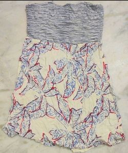 Blue Lining & Floral Print Dress 8- 9 Year Girl
