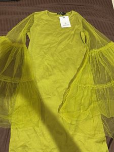 Green Dress with Bell Sleeves