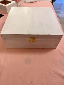 Rustic White Wooden Storage Box