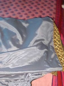Grey Satin Saree