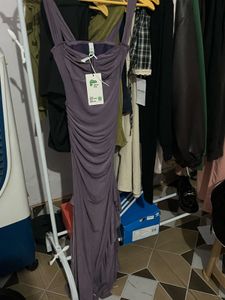 Stylish Purple Ruched Bodycon Maxi Dress