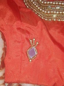Red Embellished Saree Blouse