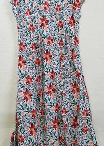 Front Slit - Floral Midi Dress