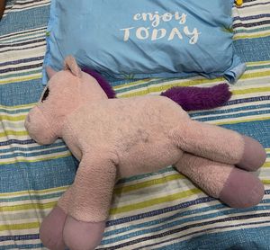 Large Unicorn Soft Toy Pillow Size Pink Lavender