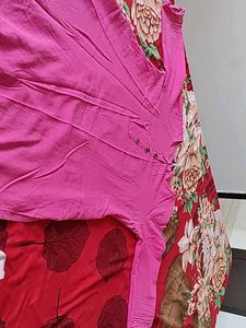 Pink Kurti with Button Detail