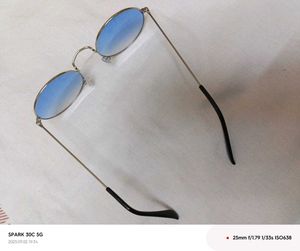 Blue Lens Oval Sunglasses