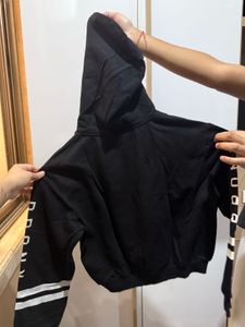 H&amp;m Black Printed Hoodie