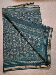 Floral Green Saree