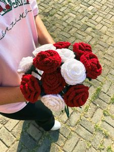 Crochet Rose Bouquet - Handmade set of 5