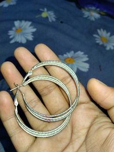 Gold Hoop Earrings &amp; Flower Ring Set