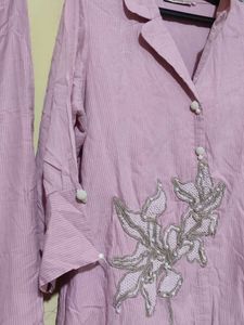 Pink Embroidered coord set