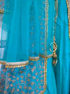 Teal Embroidered Kurta Set
