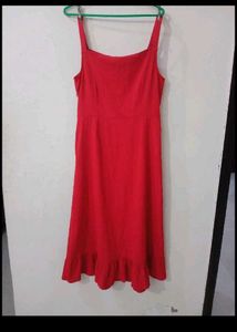 vero moda brand Red Button-Down Midi Dress