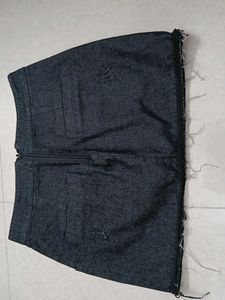 Denim Black Skirt