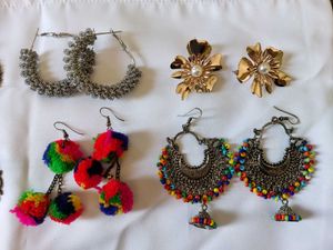 Set Of 6 Earrings And One Bracelet