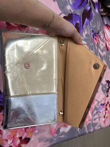 Chrome Metallic Colours Party Wear Clutch