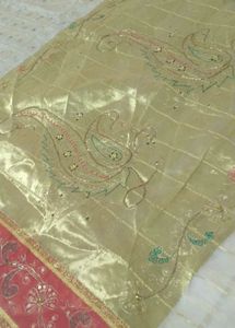 Organza Saree With Aari Tari Work