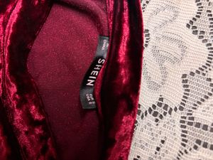 Burgundy Velvet T-Shirt