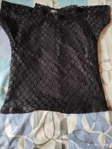 black lace top with inner.. wore for only few hours