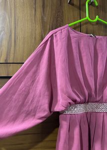 Mauve Cinched Waist Top