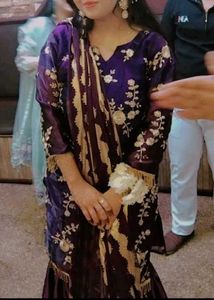 Embroidered Purple Salwar Suit