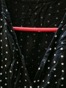 Black Crop Top With Polka Dots