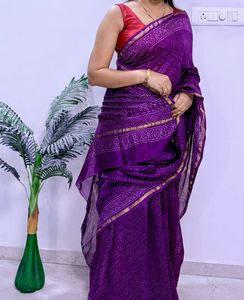 Purple Maheshwari Silk Saree
