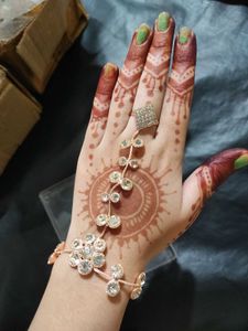 Hand Bracelet Attached Ring