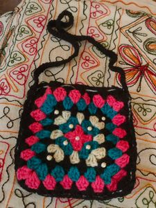 Handmade Crochet Granny Square Bag