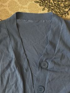 Cute Blue Button-Down Cardigan