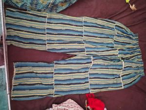 Elegant Green Printed Kurta With Plazo Dupatta