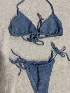 Blue Shimmer Bikini Set