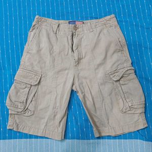 Beige Cargo Shorts.