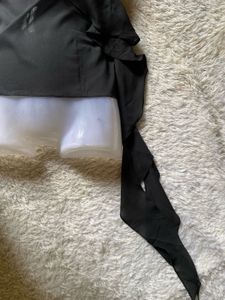 Y2K Black Ruffle Top