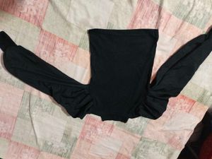 Statement Sleeve Black Top