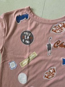 SSS Cute Patchwork Pink Tee