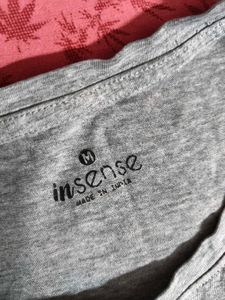 Insense Grey Cotton Nightsuit Capri Set