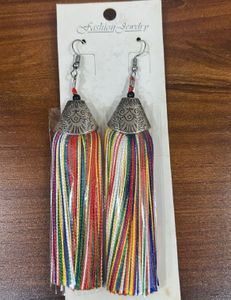 Rainbow Tassel Earrings- New