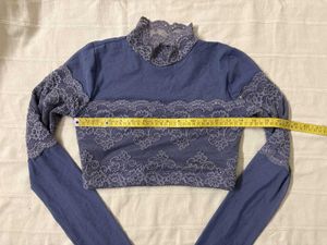 Lace Detail Mesh Top/ Blouse